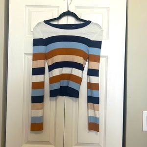 Striped long sleeve with sweater material